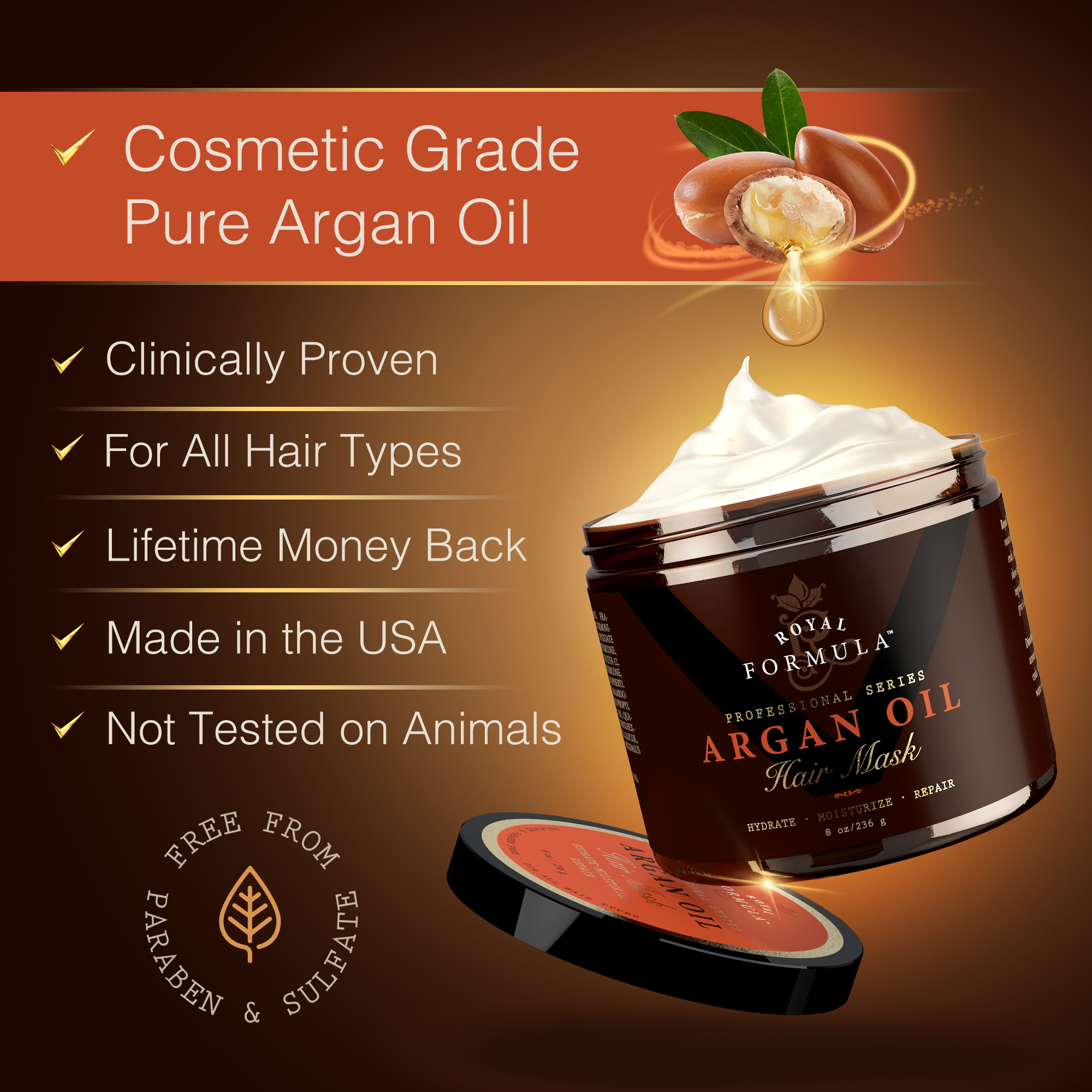 Argan Oil Hydrating Hair Mask and Deep Conditioner