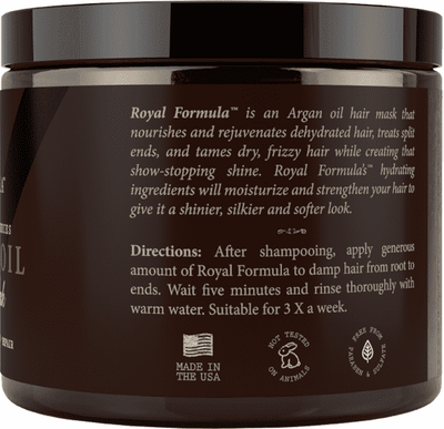 Royal Formula Argan Oil Hair Mask Deep Conditioning Treatment How To Use Instructions 