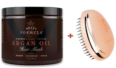 Argan Oil Mask + Travel Size Detangling Hair Brush 