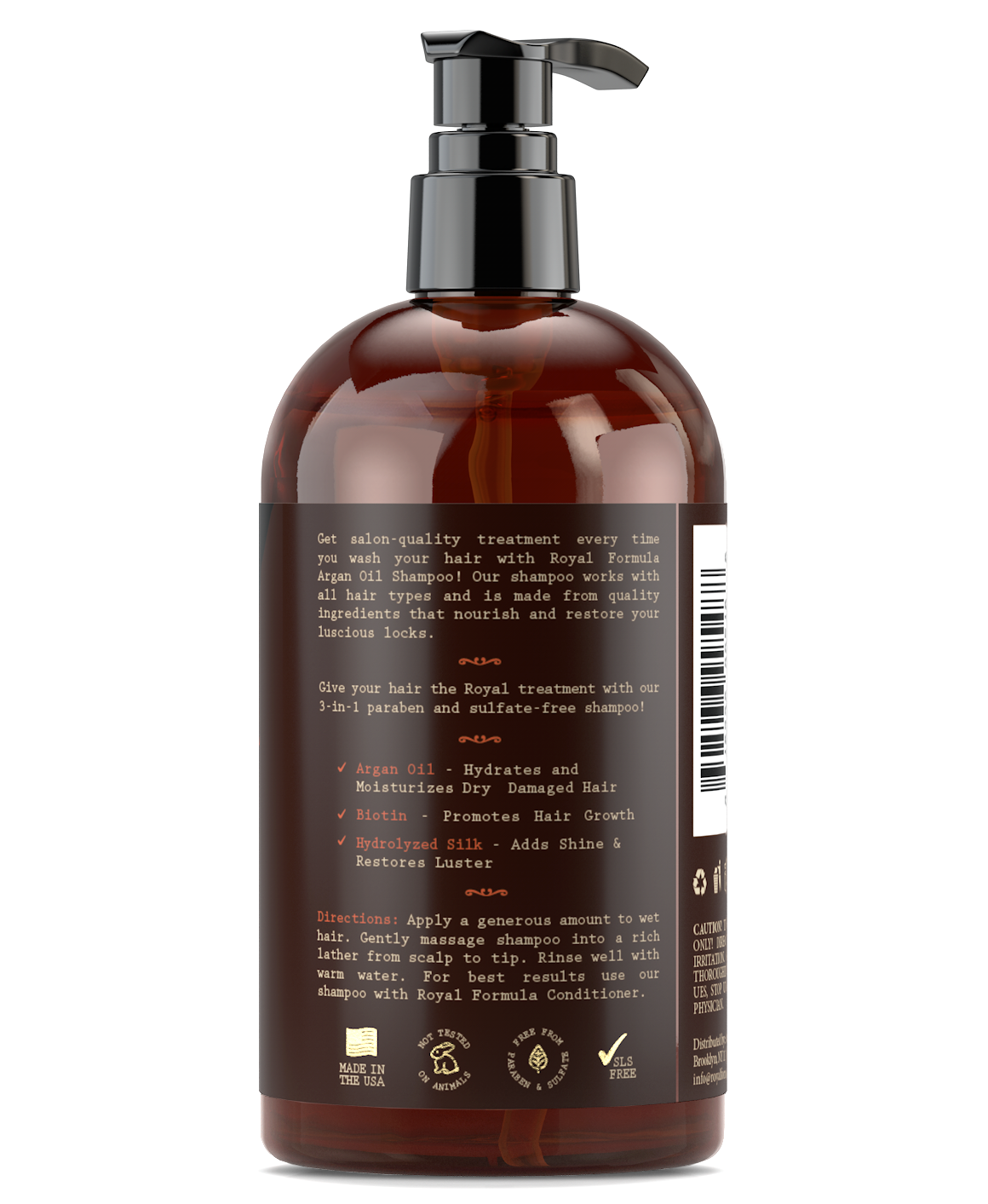 Argan Oil Shampoo Infused with Biotin & Hydrolyzed Silk 16 oz/473 ml
