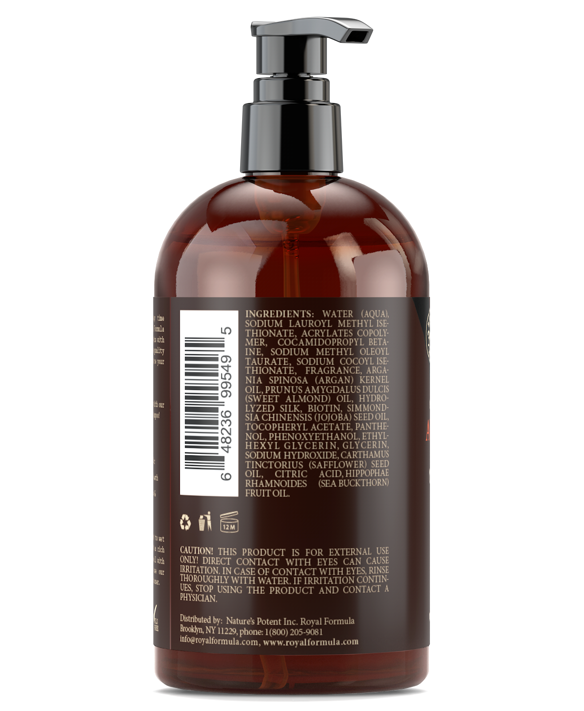 Argan Oil Shampoo Infused with Biotin & Hydrolyzed Silk 16 oz/473 ml