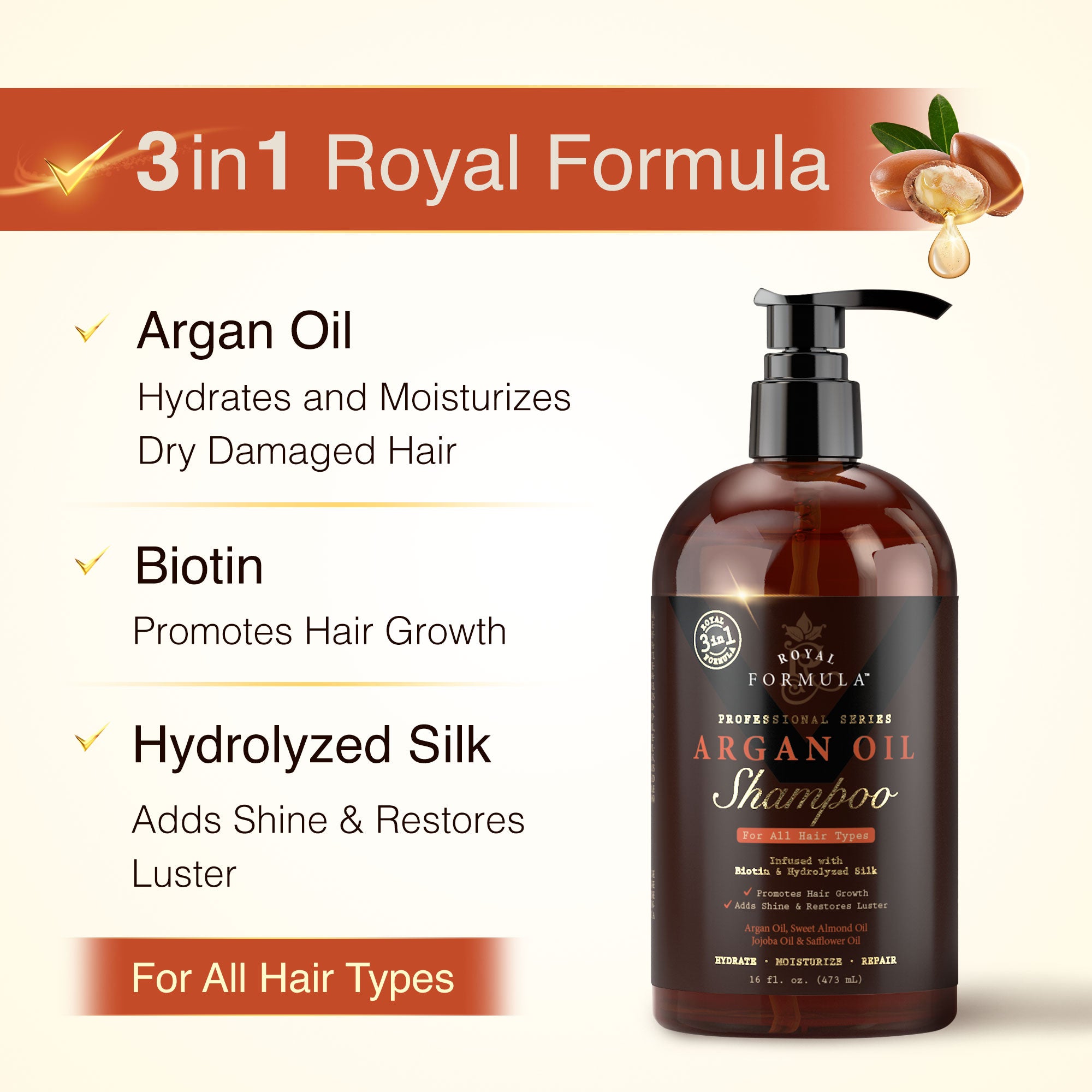 Argan Oil Shampoo and Conditioner Set (2 X 16 oz/473 ml)